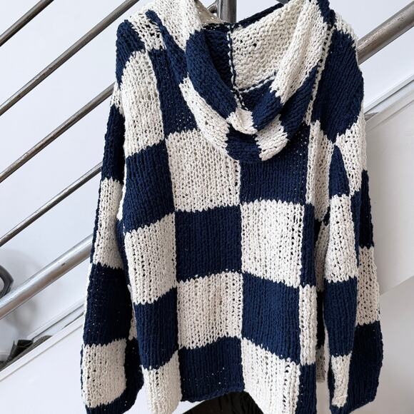 THE ELDER STATESMAN: Men's Hand Knit Squares Hoodie - S/XS - Picture 6 of 6